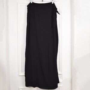 New York & Company Maxi Wrap Skirt Women 16 Goth Modest Witchy Neutral Hippie